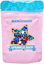 Manvscakes Sprinkles- Edible Cake and Cupcake Sprinkles with Assorted Shapes and Sizes for Parties, USA Patriotic Sprinkle Mix for Cookies, Ice Cream, Cake and Cupcake Decorating, (Red/blue) - Image 4