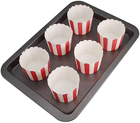 100 Pack Muffin Liners Baking Paper Cups Red and White - Image 5