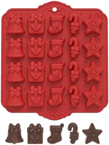 3D Christmas Silicone Molds, Xmas Baking Mold for Cakes, Handmade Soap, Chocolate, Jello, Candy and Candles by Unknown