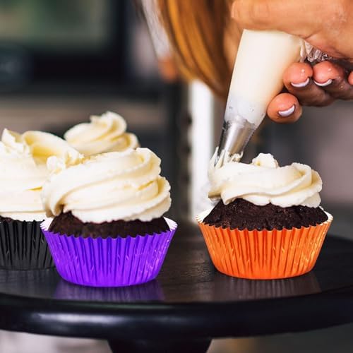 SANNIX 450Pcs Halloween Foil Cupcake Liners Muffin Liners Baking Cups - Image 4