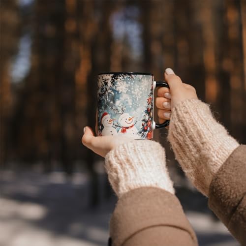 Kmiles Heat Changing Christmas Deer/Tree Snowman Mug Colour Changing Magical Coffee/Tea Cup 12 Oz, Blue/White, Wonderful Christmas Gifts. - Image 3