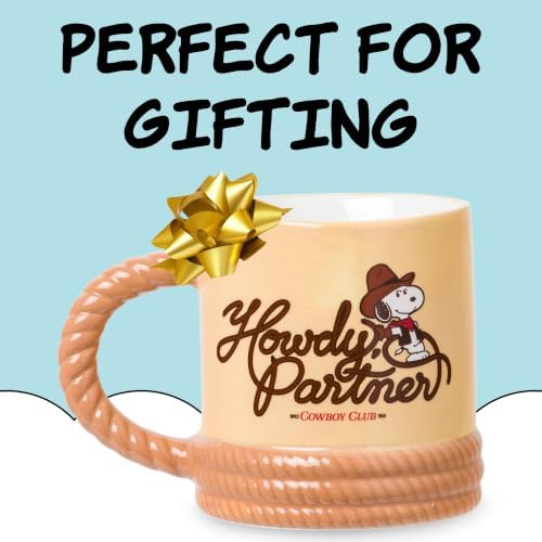 Silver Buffalo Peanuts Western Howdy Partner, 3D Sculpted Mug, 20oz - Image 6