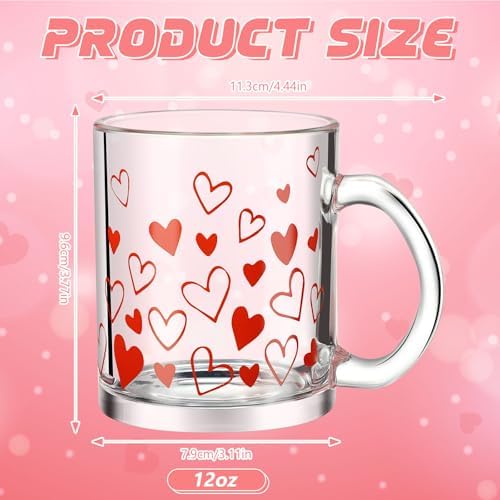 Maxcheck 6 Pack 12 oz Valentines Day Heart Coffee Mugs - Image 2