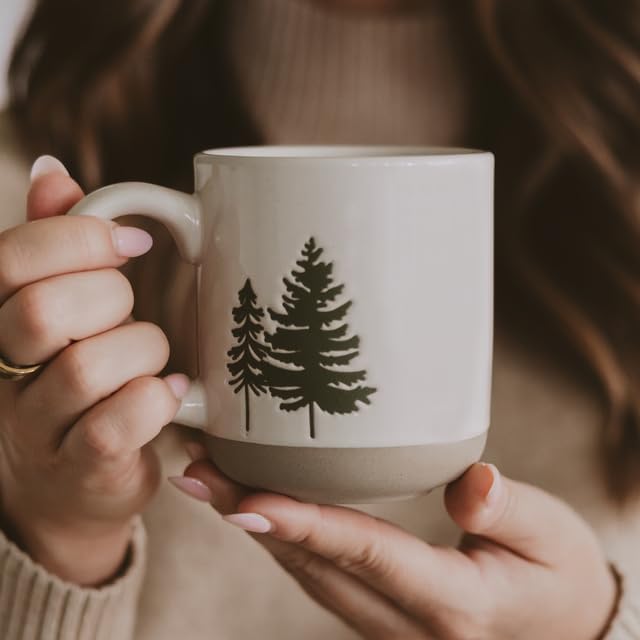 Sweet Water Decor Green Trees Coffee Mug, 14oz Stoneware Holiday Mug, Microwave & Dishwasher Safe, Large Winter Christmas Cup for Coffee, Tea & Hot Cocoa, Stocking Stuffers for Women, Cozy Gift Ideas - Image 5