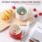 Cute Squirrel Ceramic Coffee Mug Hidden 3D Animal In Cup Ideal Creative Holiday Christmas and Birthday Gifts for Animal Lovers Family Kids Friends Colleagues 12OZ (Green and Yellow) - Image 4