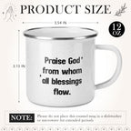 Willinglong Praise God Campfire Mug 12 oz Doxology Enamel Coffee Mug Holiday Camping Coffee Cups Daily Appreciation Gift for Employee Staff Coworker Volunteer - Image 2
