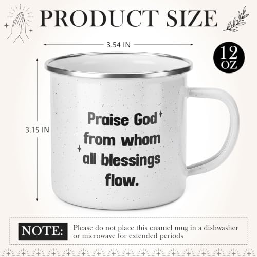 Willinglong Praise God Campfire Mug 12 oz Doxology Enamel Coffee Mug Holiday Camping Coffee Cups Daily Appreciation Gift for Employee Staff Coworker Volunteer - Image 2