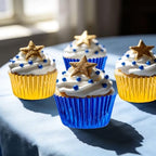 JarThenaAMCS 200Pcs Graduation Foil Cupcake Liners Baking Cups Gold Blue 2026 Congrats Grad Foil Metallic Cupcake Wrappers Muffin Liners for College High School Party Supplies Table Decor - Image 5