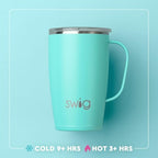 Swig Life 18oz Travel Mug, Insulated Tumbler with Handle and Lid, Cup Holder Friendly, Dishwasher Safe, Travel Coffee Cup, Easter Basket Stuffers, Easter Gifts for Women (Bunny Trail) - Image 3