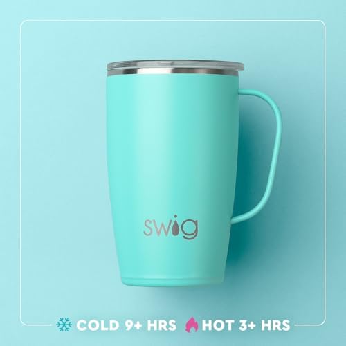 Swig Life 18oz Travel Mug, Insulated Tumbler with Handle and Lid, Cup Holder Friendly, Dishwasher Safe, Travel Coffee Cup, Easter Basket Stuffers, Easter Gifts for Women (Bunny Trail) - Image 3
