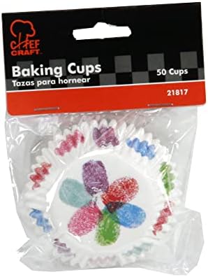 Chef Craft Paper Patterned Cupcake Liners, 50 count, Red/Pink/Blue/Green/Purple - Image 2