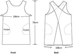 Cotton Linen Japanese Apron Halter Cross Back Bandage X Shape Aprons Two Pockets - Image 3