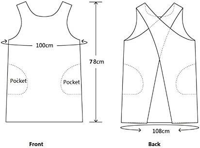 Cotton Linen Japanese Apron Halter Cross Back Bandage X Shape Aprons Two Pockets - Image 6