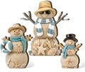 Suzile 3 Pcs Christmas Coastal Snowman Decoration Wooden Indoor Decor by Suzile