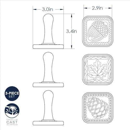 Nordic Ware Springerle Cookie Stamps (Set of 3), Sturdy Cast Aluminium Cookie Stamp Set, Cookie Press Set Made in the USA, Sturdy and Durable Biscuit Maker Press Set - Image 6