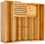 VaeFae Bamboo Silverware Drawer Organizer Kitchen, Expandable Utensil Organizer - Image 7