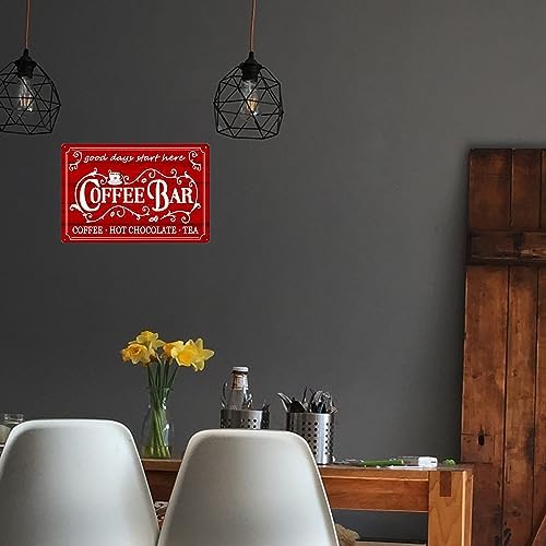 Vintage Metal Sign - Coffee & Tea Bar Decor - Christmas & Hot Cocoa Station - 8 x 12 Inch - Image 4
