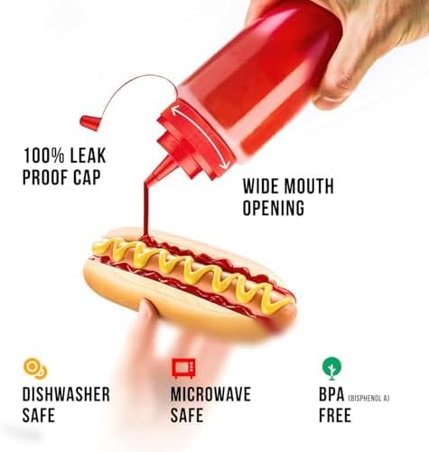 Norcalway 12 oz Condiment Squeeze Bottles - Image 2