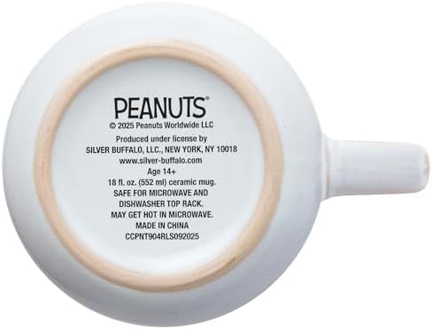 Silver Buffalo Peanuts Snoopy Hearts Love, Reactive Glaze Pottery Mug, 18oz - Image 4