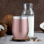 MEZMUT 12oz Insulated Wine Tumbler with Lid Wine Glass(Rose Gold,6 Pack) - Image 5