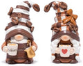 Hodao Coffee Gnome Figurines, Chocolate & Cream, Set of 2 by Hodao