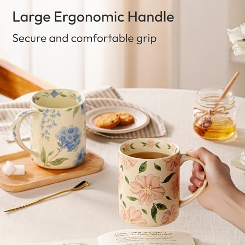 18 oz Large Ceramic Coffee Mug, Porcelain Tea Cup with Big Handle - Image 6