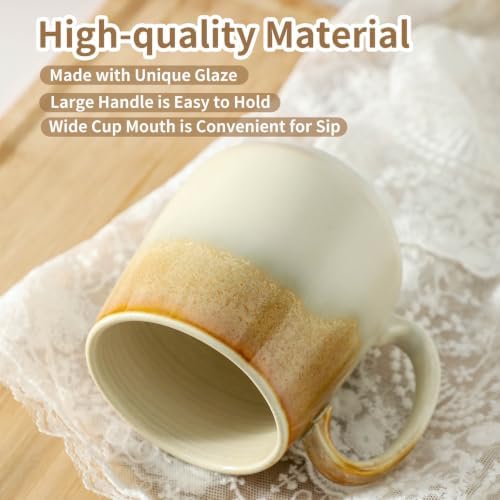 HASENSE Ceramic Coffee Mugs Set of 4, 16 oz Large Reactive Glaze Mugs - Image 2