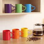 Colorful Ceramic Coffee Mugs Set of 6, 10 Oz Rainbow Cups - Image 4