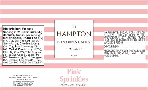Pink Sprinkles Jimmies 3.17 oz, Sprinkles For Cake Decorating, Cake Sprinkles, Sprinkles For Baking, Ice Cream & More, The Hampton Candy Company - Image 2