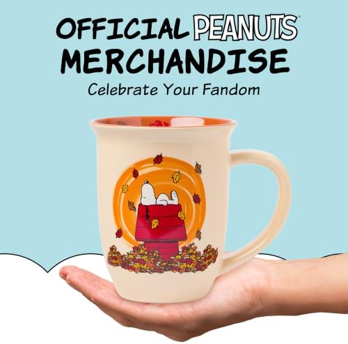 Silver Buffalo Peanuts Snoopy Fall Leaf, Wide Rim Ceramic Mug, 16oz - Image 4