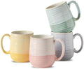 HASENSE 15oz Coffee Mugs Set of 4, Ceramic Coffee Cups with Handle for Tea, Cocoa, Latte, Milk, Porcelain Large Coffee Mugs for Kitchen, Coffee Bar, Rainbow by Hasense