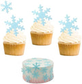 50PCS Edible Snowflakes for Cake Decorating Blue Edible Christmas Cake Decorations Wafer Paper Snowflake Sprinkles Cupcake Toppers for Christmas Winter Holiday Frozen Theme Party Supplies by YOcity
