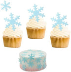 50PCS Edible Snowflakes for Cake Decorating Blue Edible Christmas Cake Decorations Wafer Paper Snowflake Sprinkles Cupcake Toppers for Christmas Winter Holiday Frozen Theme Party Supplies by YOcity