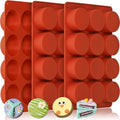 HKNMTT Round Silicone Molds 3 PCS, 12-Cavity 2.1" Round Cylinder Chocolate Covered Cookie Mold, Food Grade Non-Stick Baking Moulds for Candy Handmade Soap Pudding Jello Mini Cake Jelly Brownie by HKNMTT