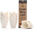 Bake Choice 200pcs White Tulip Cupcake Liners for Baking, Standard Size by BakeChoice