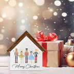 Nutcracker Christmas Decor, Merry Christmas House Shaped Wooden Sign - Image 6