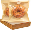 Paper Sandwich Bags Sealable Bagel Bags Kraft Brown Cookie Bags with Window by SUREHOME