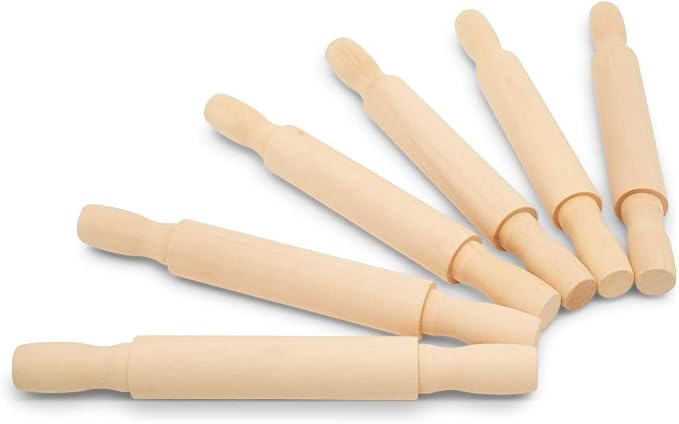 Wooden Mini Rolling Pin, 7 Inches Long, Baking in the Kitchen, Crafting by by Woodpeckers