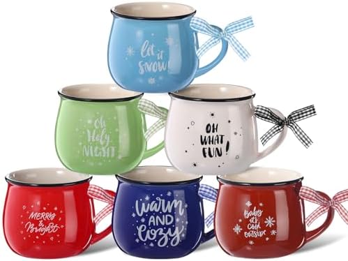 Sawysine 6 Set Christmas Coffee Mugs, Holiday Gift, Stylish Style by Sawysine