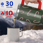 Christmas Tumbler with Handle and Straw Lid 40 oz,Cute Gifts for Women Merry Xmas Candy Cane Winter Holiday Festival Vacuum Insulated Leak Proof Stainless Steel Coffee Cup Mug - Image 5