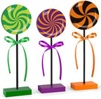 3 PCS Halloween Table Decorations Cute Wooden Candy Sign Set,Pastel by Sereliy