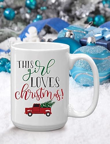 BLUE RIBBON This Girl Loves Christmas Holiday Coffee Mug, 15 oz - Image 4