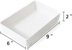 3 Pack White Plastic Drawer Organizer Tray Cutlery Utensil Makeups Drawer - Image 2