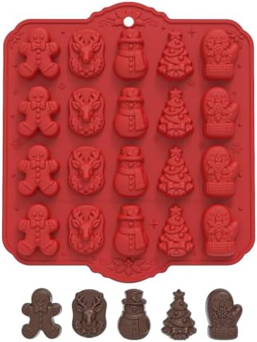 3D Christmas Silicone Molds, Xmas Baking Mold for Cakes, Handmade Soap, Jello, Chocolate, Candy and Candles by Unknown