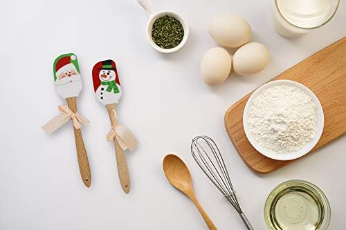 BOYAN Large Christmas Silicone Spatula with Wooden Handle for Baking, 2PCS - Image 6