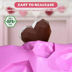 HKNMTT Heart Silicone Mold Valentine 3D Diamond Chocolate Mould 2 Pcs 12-Cavity for Hot Cocoa Bombs Cake Soap Jelly Candy Ice Biscuit Muffin Gift Party Handmade Love Shaped DIY Breakable - Image 2