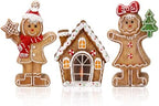 Suzile 3 Pcs Christmas Gingerbread Table Decorations Wooden Indoor Decor by Suzile