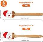 8PC Christmas Silicone Spatula Set - Santa Design Wood Handle - Image 3