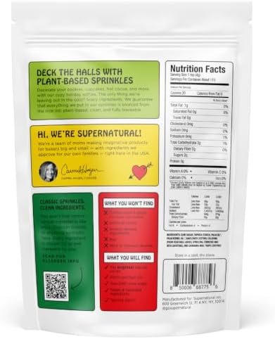Supernatural Christmas Softies, Dye-Free Vegan Sprinkles Topping Mix, 16oz - Image 2