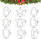 Christmas Cookie Cutters Set of 9 Pieces, Wmtidene Cookie Cutters Shapes for Winter Holiday, Metal includes Christmas Tree,Snowflake,Gingerbread Men,Angel,Star,Mitten,Candy Cane,Snowman - Image 3